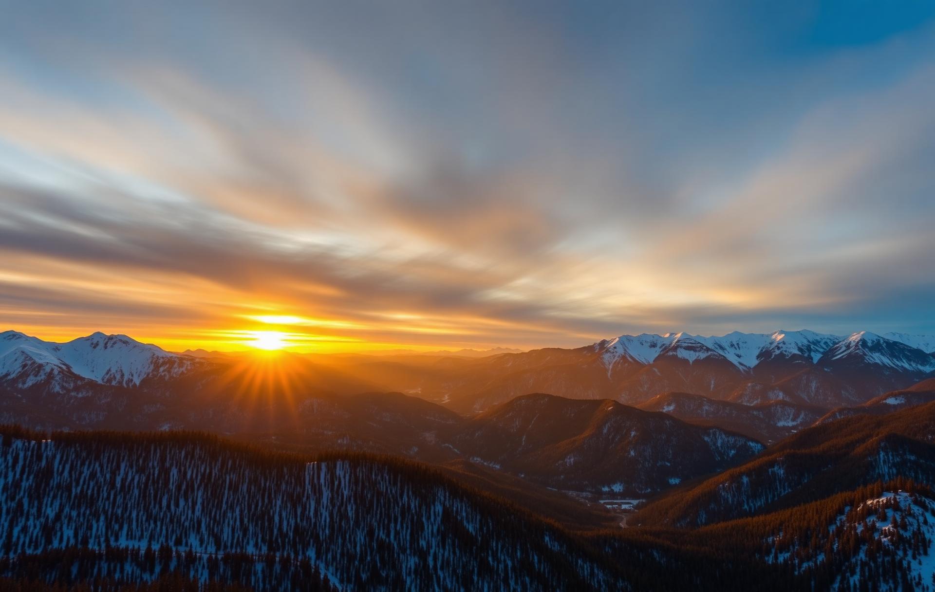 Dramatic sunrise over the Wasatch mountain range